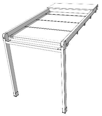 Esquema de pérgola tipo L-1