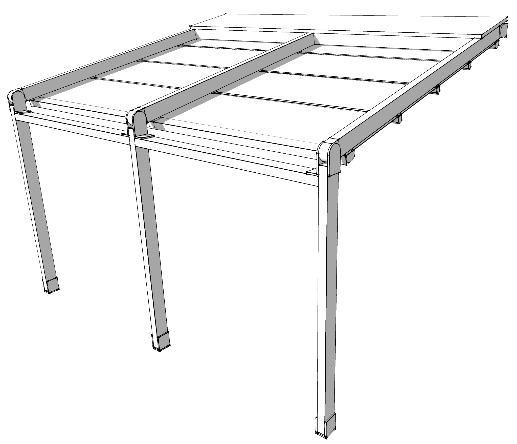 Esquema de pérgola tipo L-2