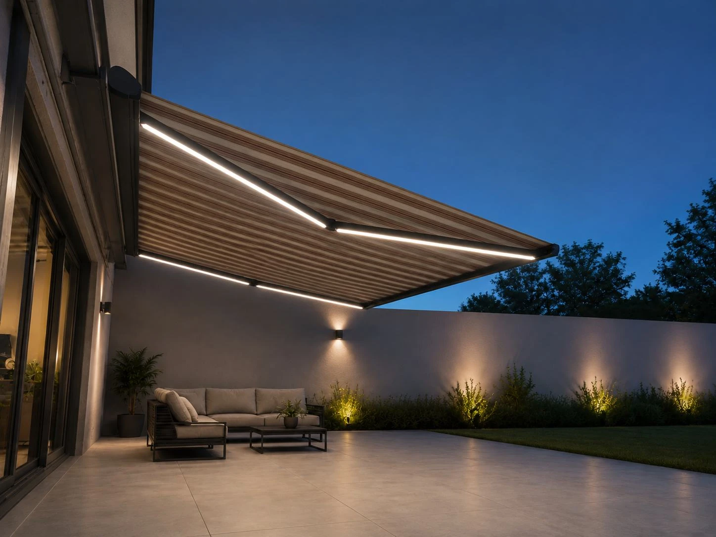 Toldo Discus con iluminación LED